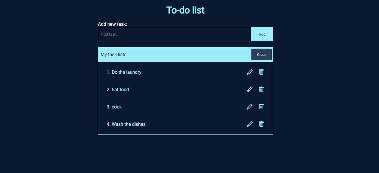 A to-do list web application with CRUD feature using JavaScript ES6 and localStorage.